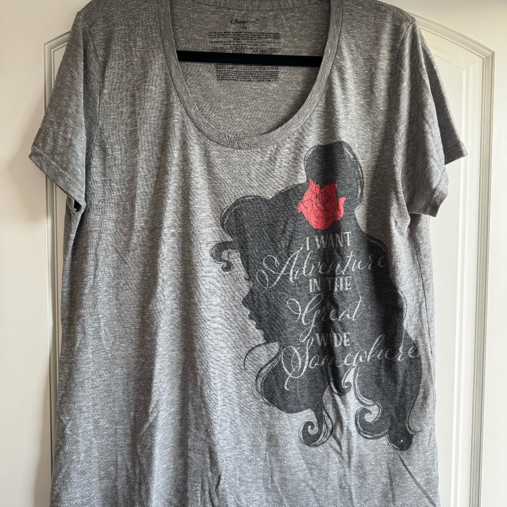 Disney Store Disneyland Shirt Beauty & the Beast LE Belle I Want Adventure